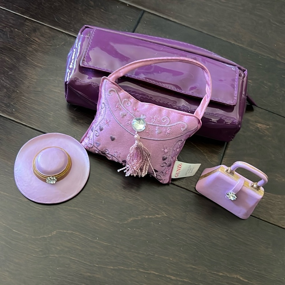Purple purse bag and decor